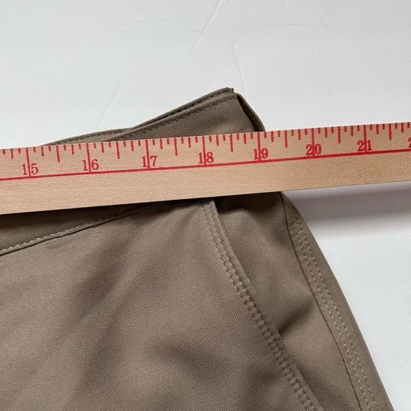 PGA Tour Mens Flat Font High Rise Chino Shorts Slash Pocket Beige - Picture 7 of 9